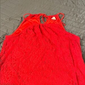 Elegant Red Lace Women's Top